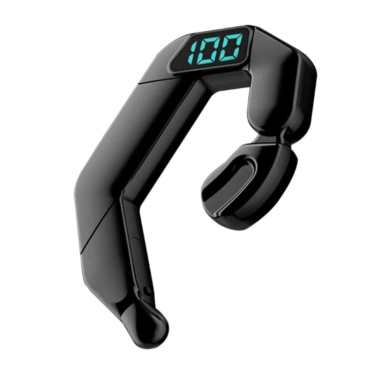 V19 Bone Conduction Digital Display Stereo Hanging Ear Sports Bluetooth Headset, V19 White, V19 Pink, V19 Blue, V19 Green, V19 Black